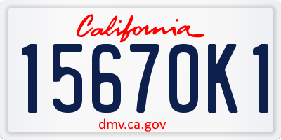 CA license plate 15670K1