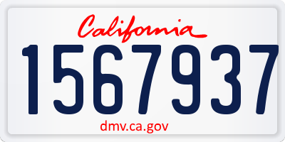 CA license plate 1567937