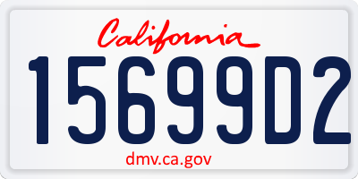 CA license plate 15699D2