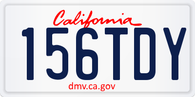 CA license plate 156TDY