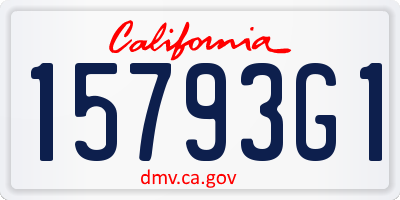 CA license plate 15793G1