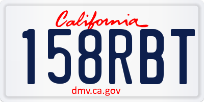 CA license plate 158RBT