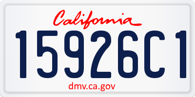 CA license plate 15926C1