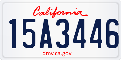 CA license plate 15A3446