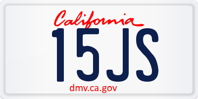 CA license plate 15JS