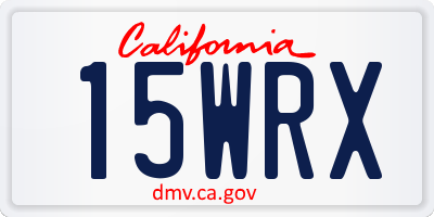 CA license plate 15WRX