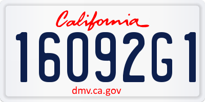 CA license plate 16092G1