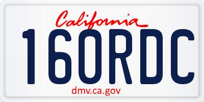 CA license plate 160RDC