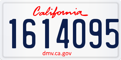 CA license plate 1614095