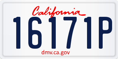 CA license plate 16171P