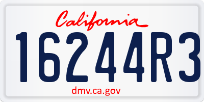 CA license plate 16244R3