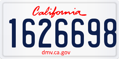 CA license plate 1626698