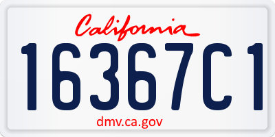 CA license plate 16367C1