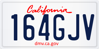 CA license plate 164GJV