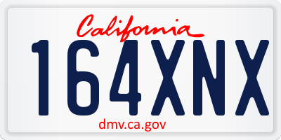 CA license plate 164XNX