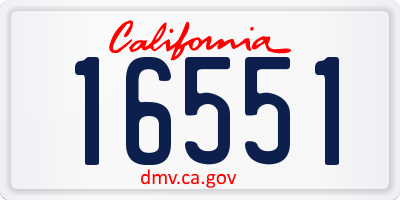 CA license plate 16551