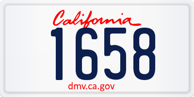 CA license plate 1658