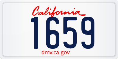 CA license plate 1659