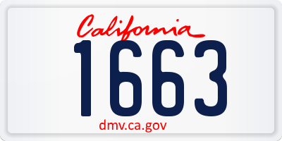 CA license plate 1663