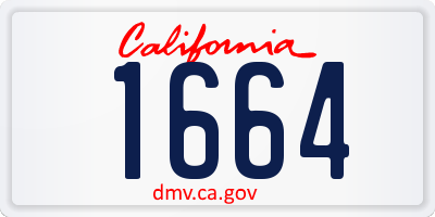 CA license plate 1664