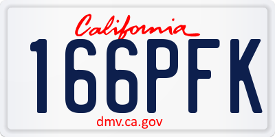 CA license plate 166PFK