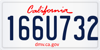 CA license plate 166U732