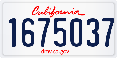 CA license plate 1675037