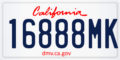 CA license plate 16888MK