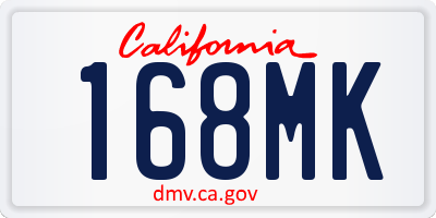 CA license plate 168MK