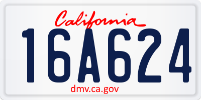 CA license plate 16A624