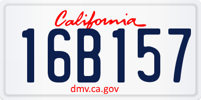 CA license plate 16B157