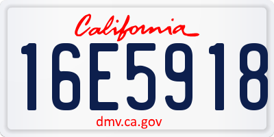 CA license plate 16E5918