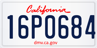 CA license plate 16P0684