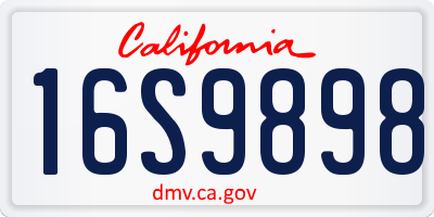 CA license plate 16S9898