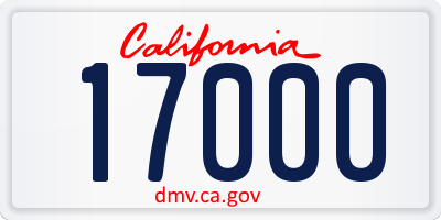 CA license plate 17000