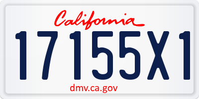 CA license plate 17155X1