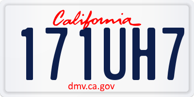 CA license plate 171UH7