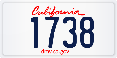 CA license plate 1738