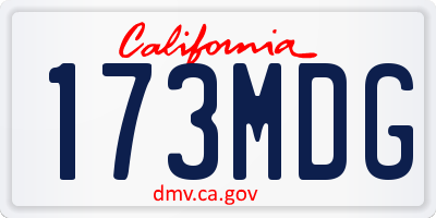 CA license plate 173MDG