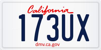 CA license plate 173UX