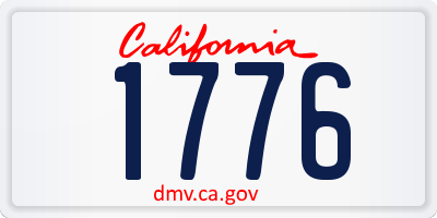 CA license plate 1776