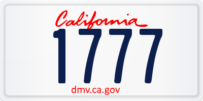 CA license plate 1777