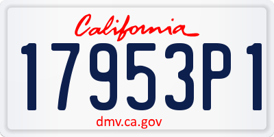 CA license plate 17953P1