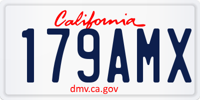 CA license plate 179AMX