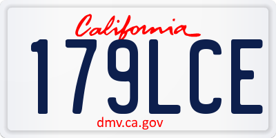 CA license plate 179LCE