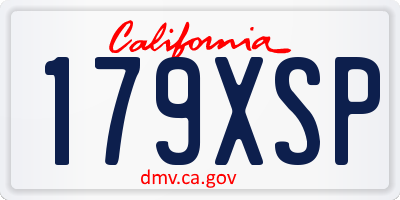 CA license plate 179XSP