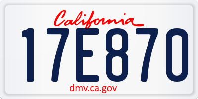 CA license plate 17E870