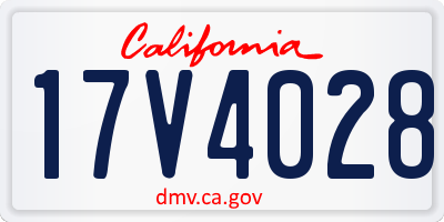 CA license plate 17V4028