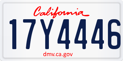 CA license plate 17Y4446