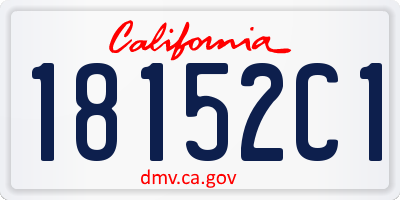 CA license plate 18152C1